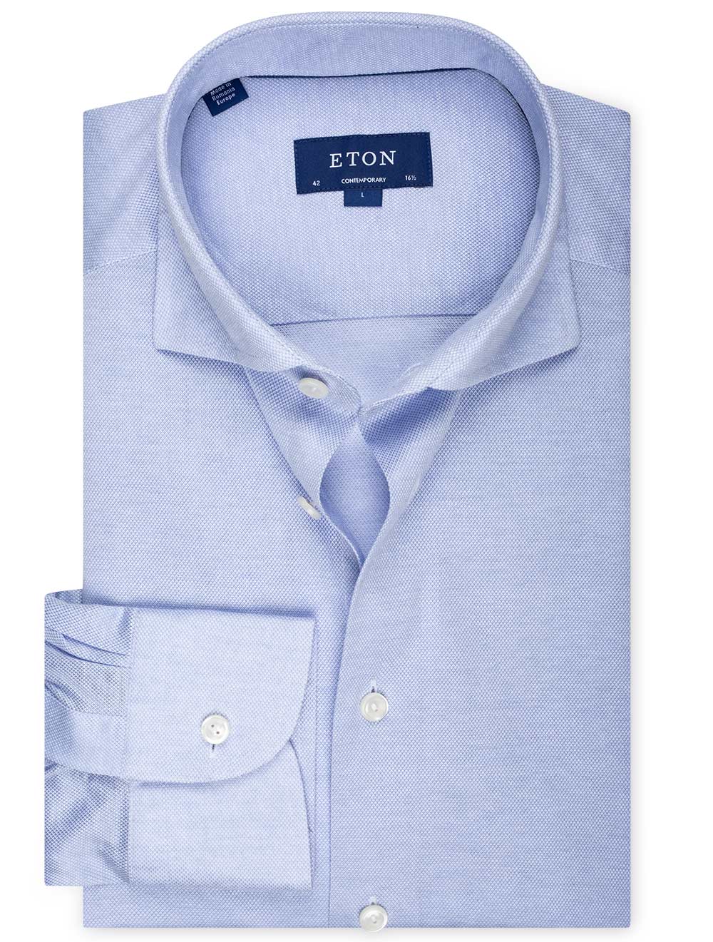 Blue Pique Jersey Contemporary Shirt