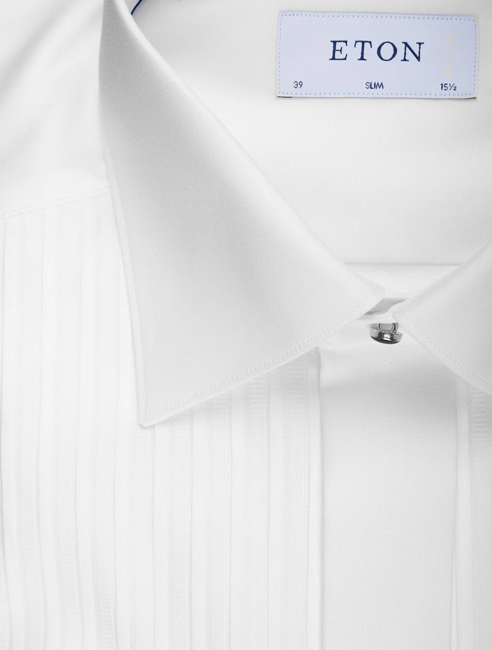 Slim Fit Plisse Tuxedo Shirt White - Image 2