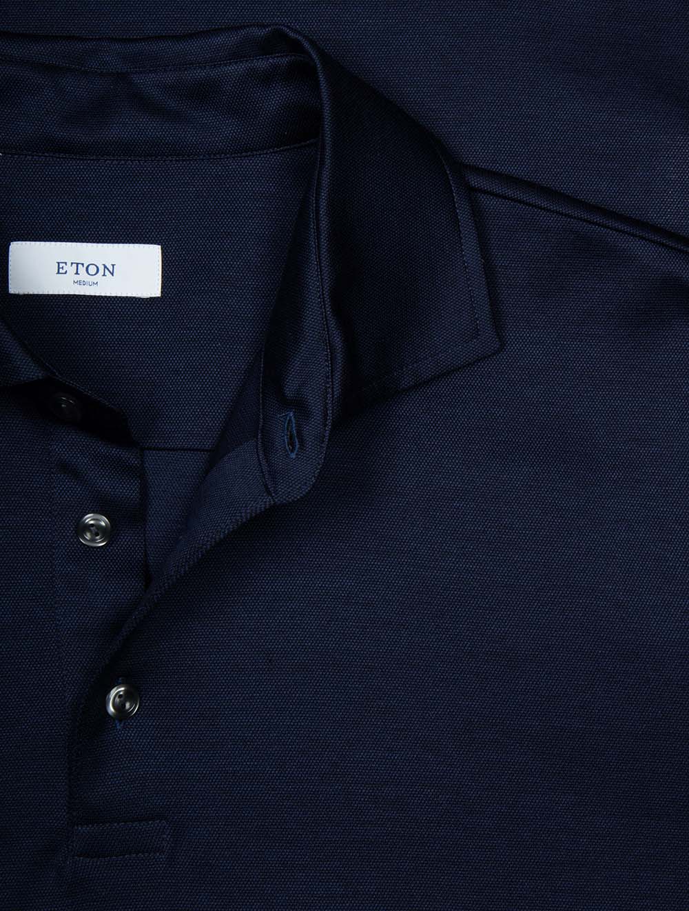 Jaquard Short Sleeve Polo Shirt Navy - Image 5