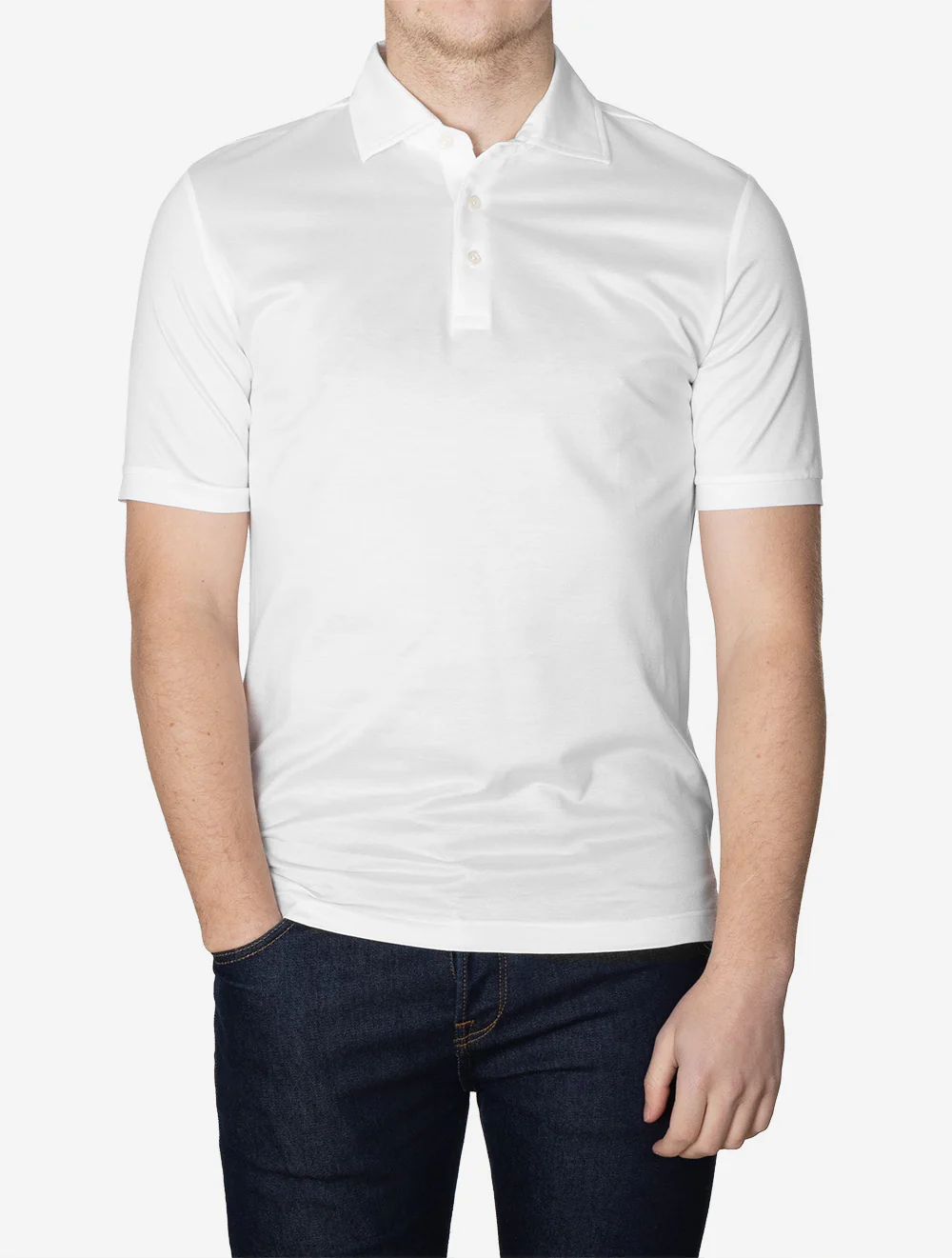 Short Sleeve Polo Shirt White - Image 2