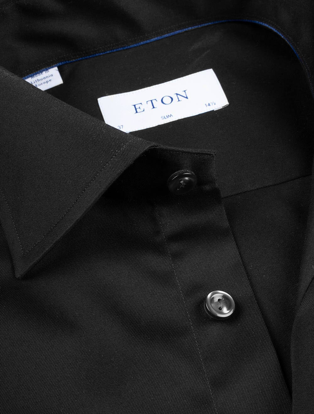 Slim Fit Business Shirt Black - Image 3