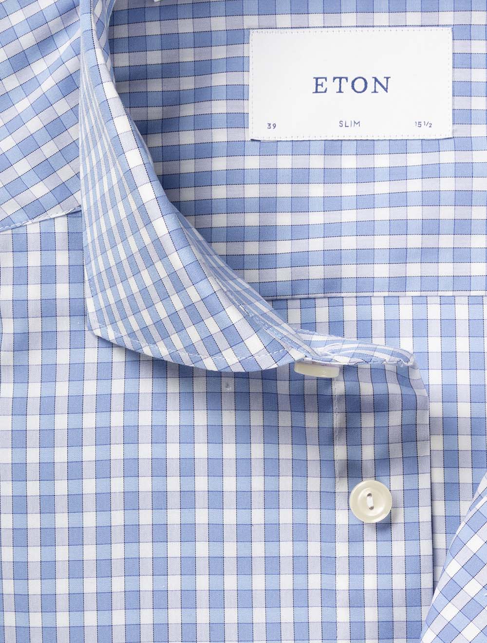 Slim Check Poplin Shirt Blue - Image 2
