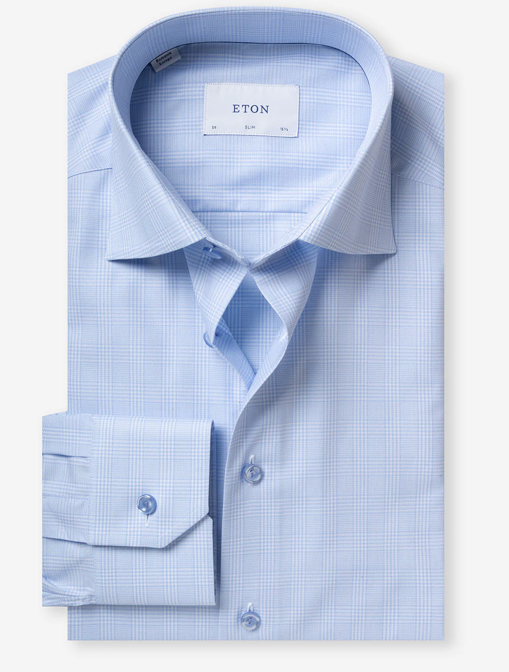 Slim Check Shirt Blue