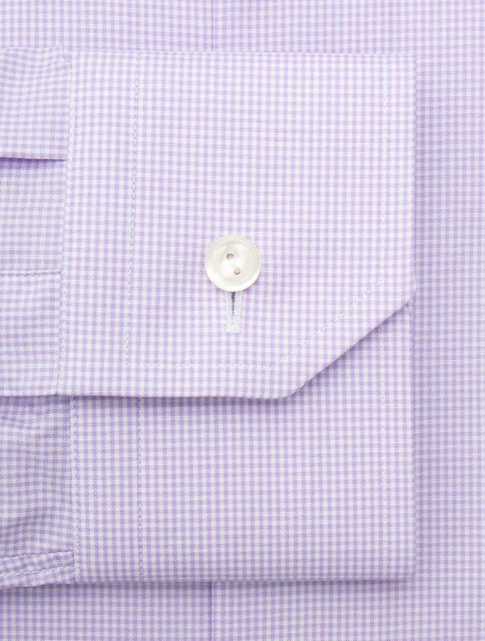 Slim Fit Fine Check Signature Twill Shirt Purple - Image 4