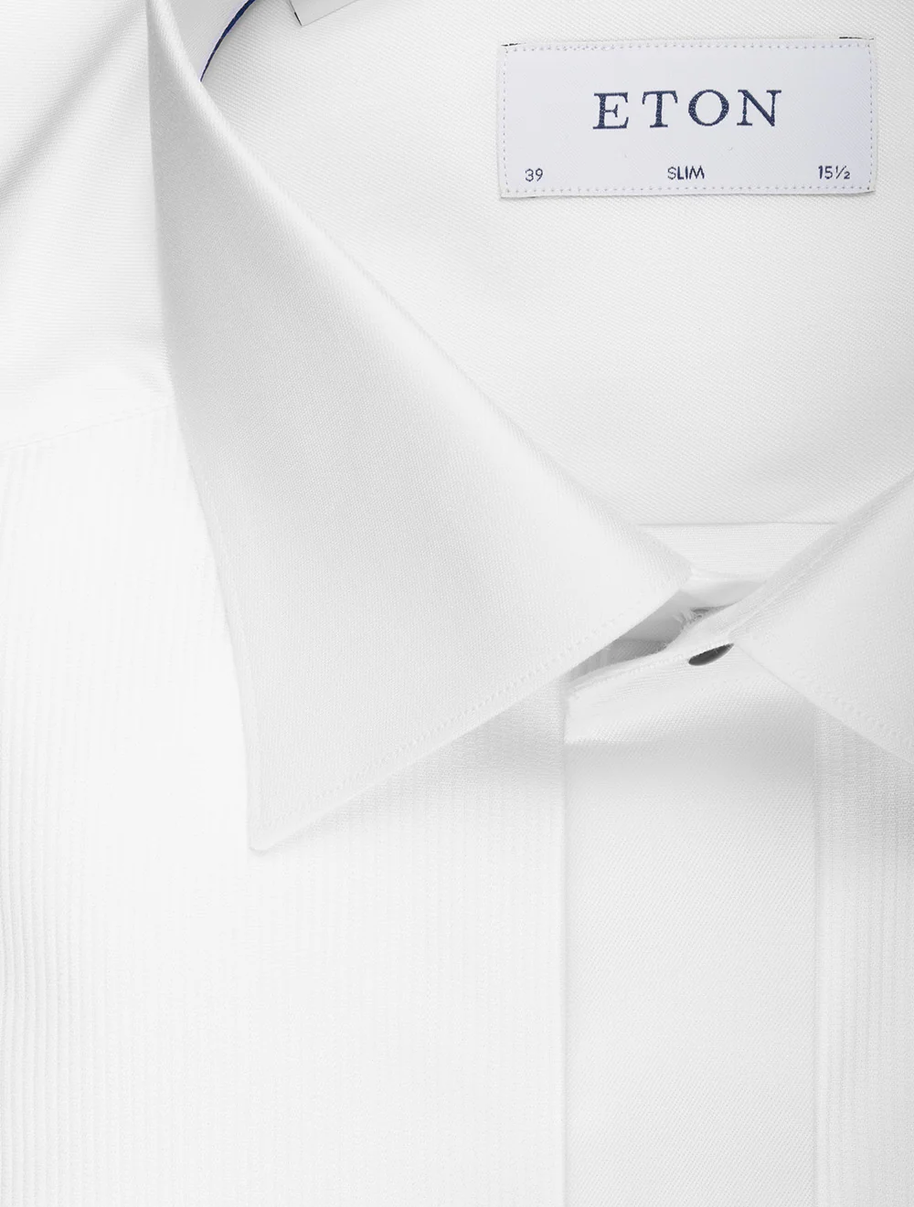 Slim Fit Fine Plisse Bib Dress Shirt White - Image 2