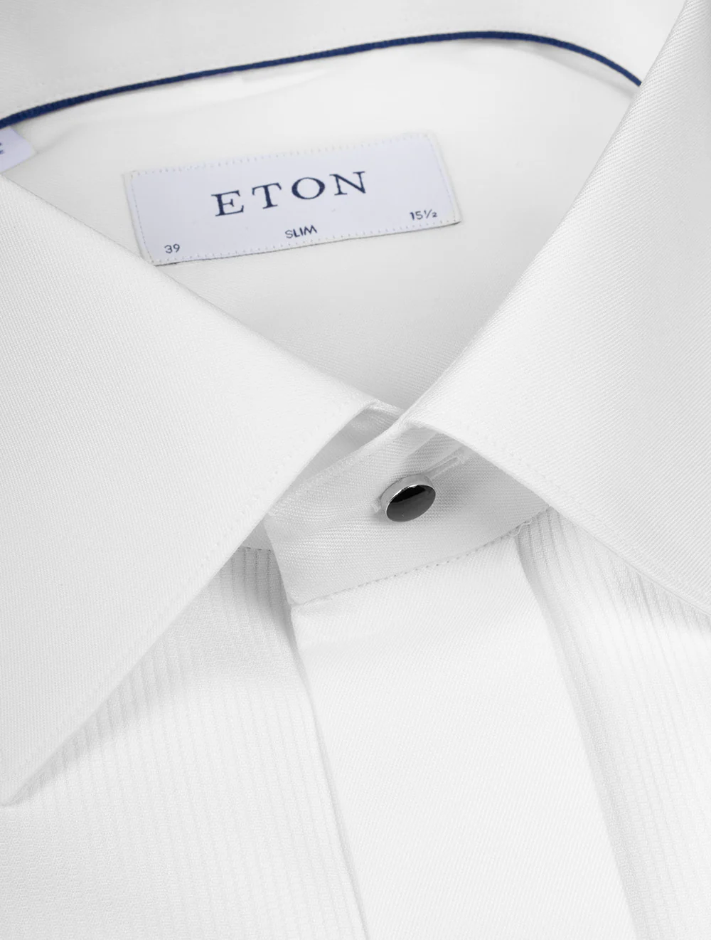 Slim Fit Fine Plisse Bib Dress Shirt White - Image 3