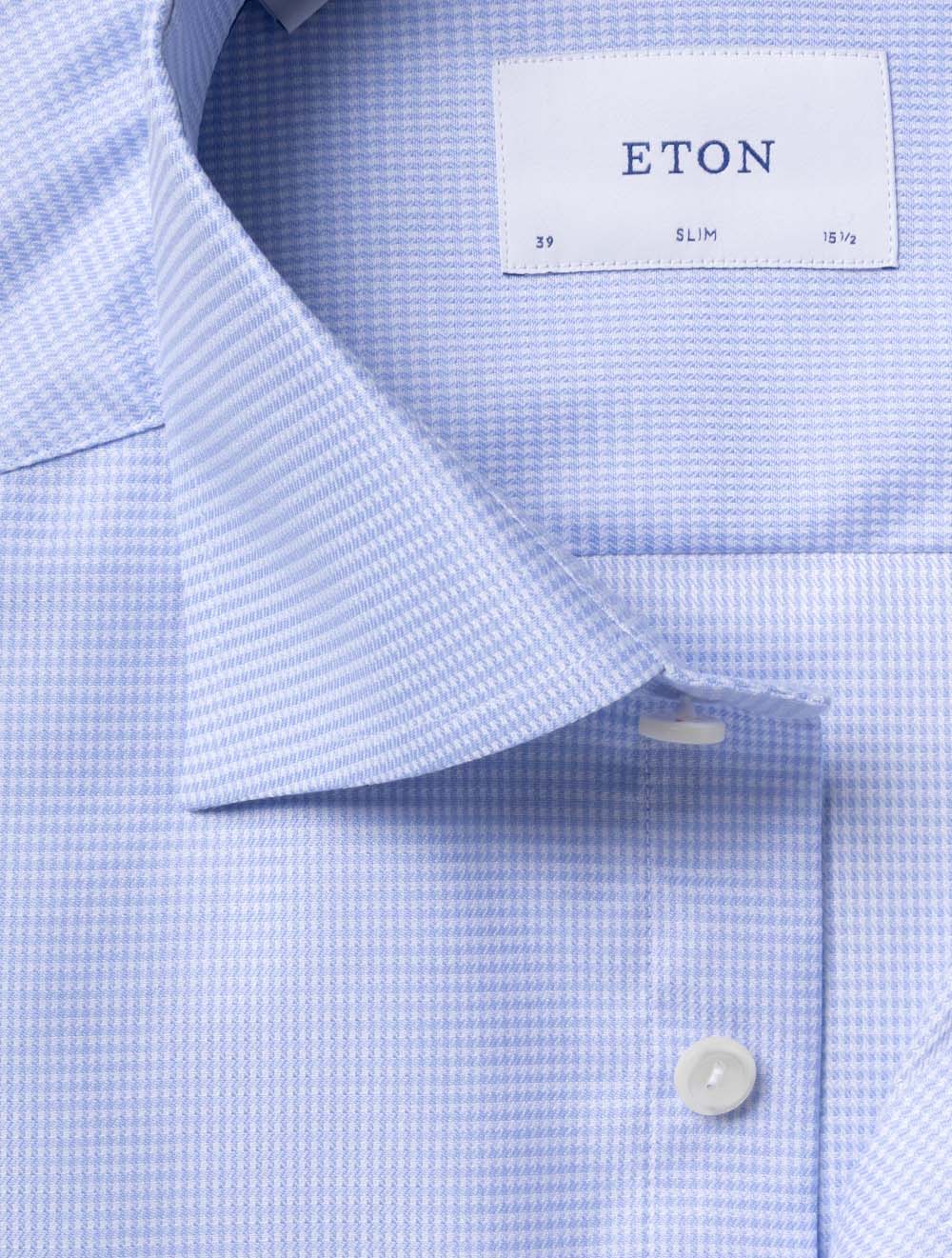 Slim Houndstooth Shirt Blue - Image 2