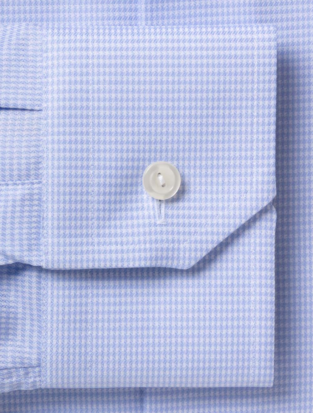 Slim Houndstooth Shirt Blue - Image 4