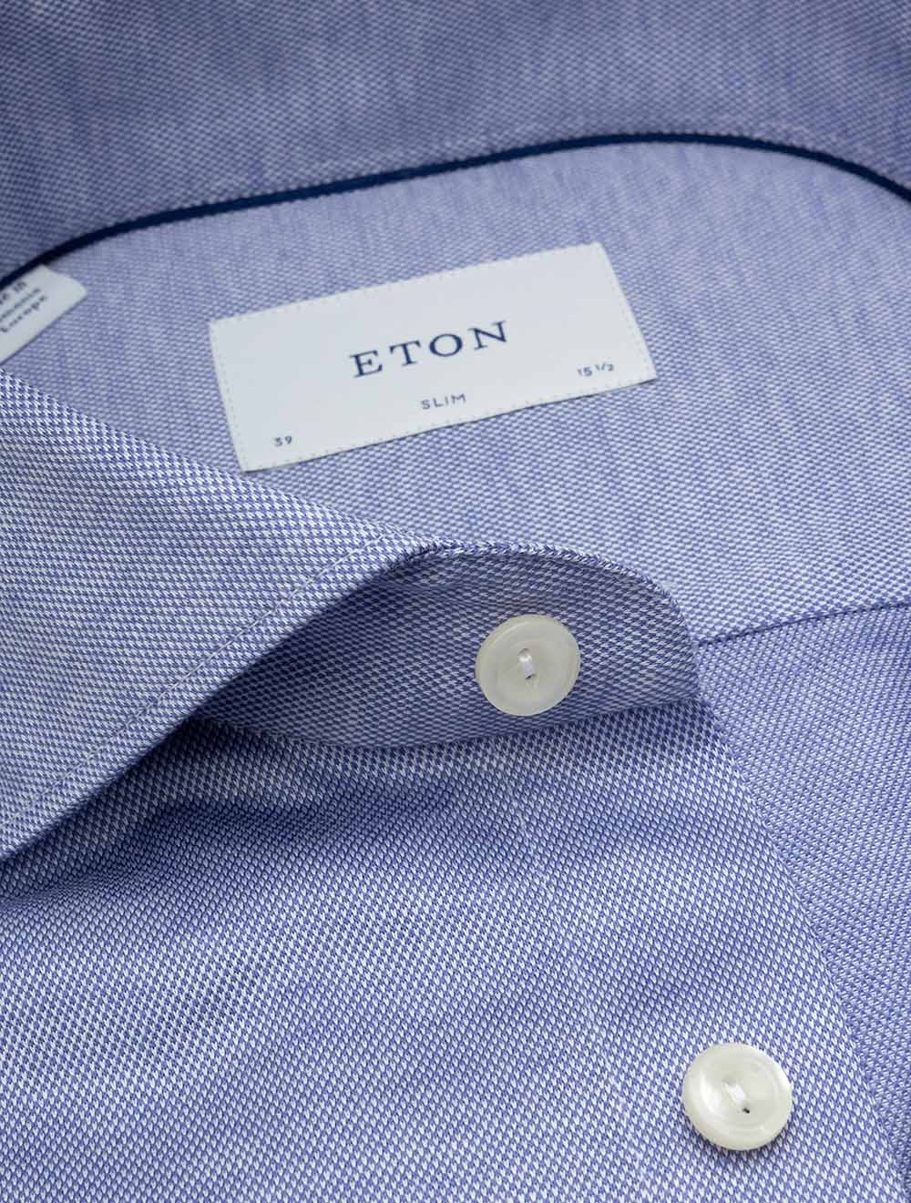 Slim Fit Jacquard Knit Shirt Blue - Image 3