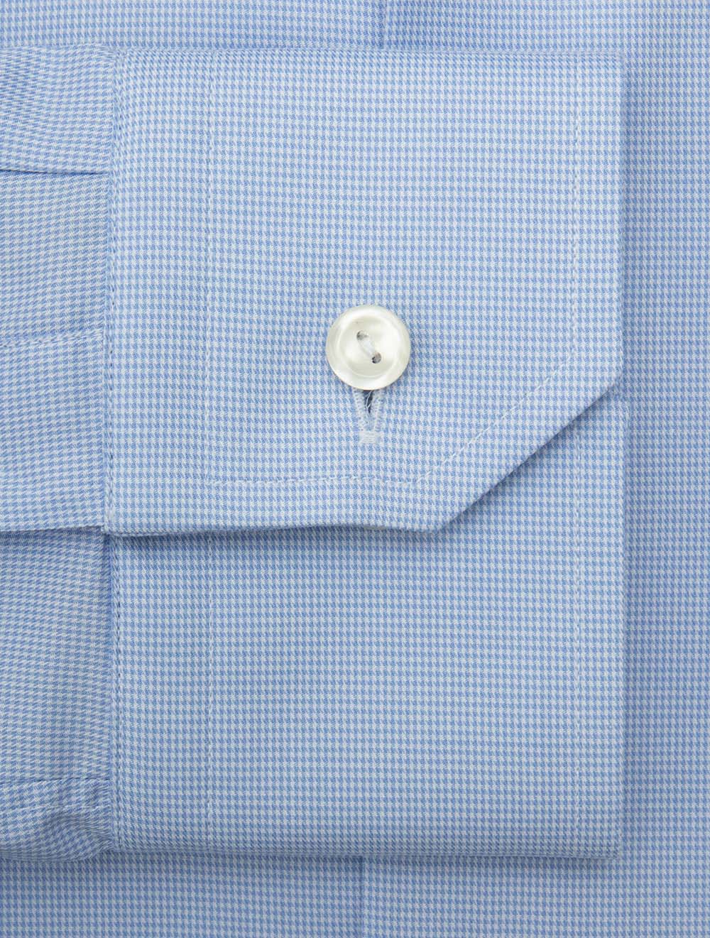 Slim Fit Puppytooth Oxford Shirt Blue - Image 4