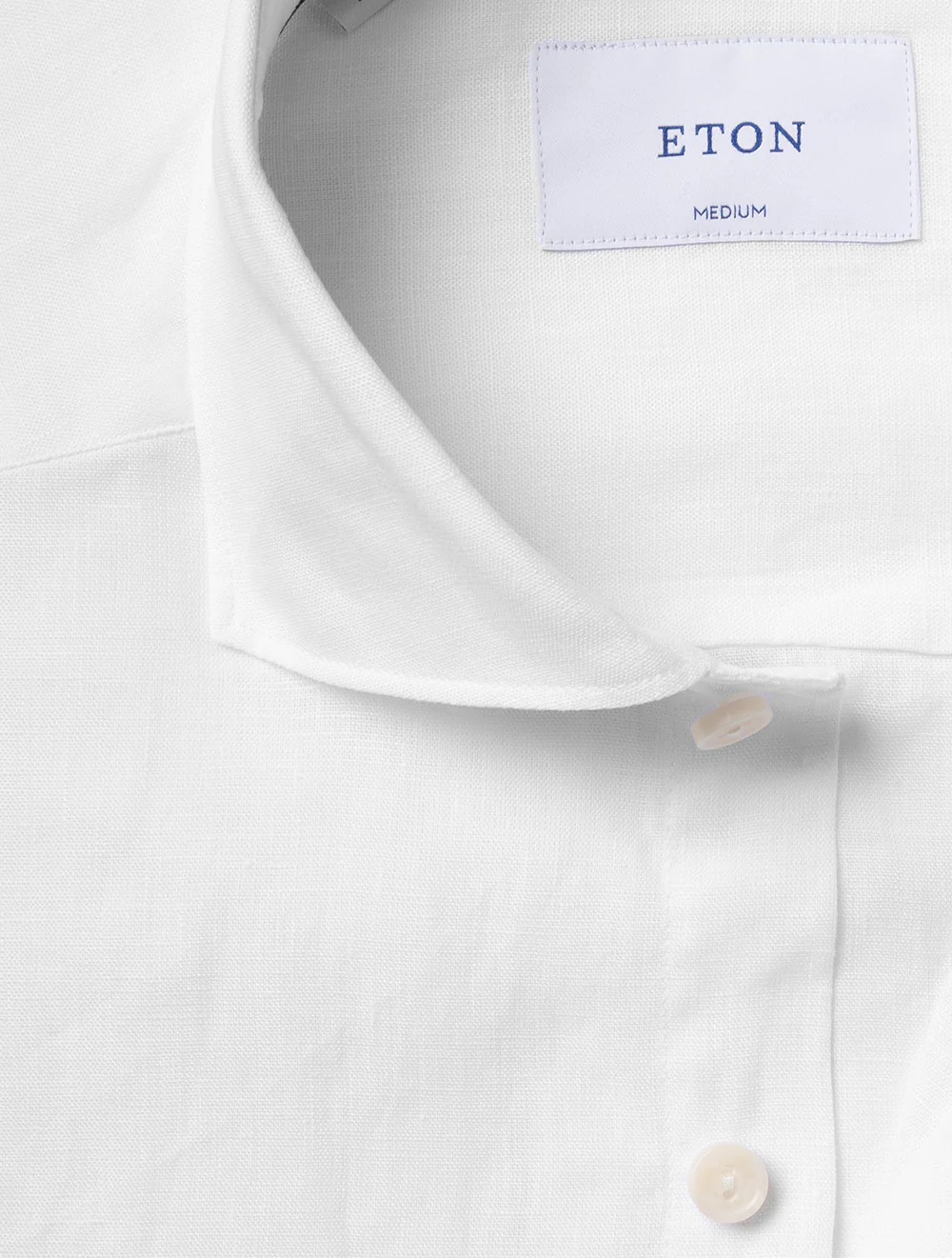 Solid Linen Shirt White - Image 2
