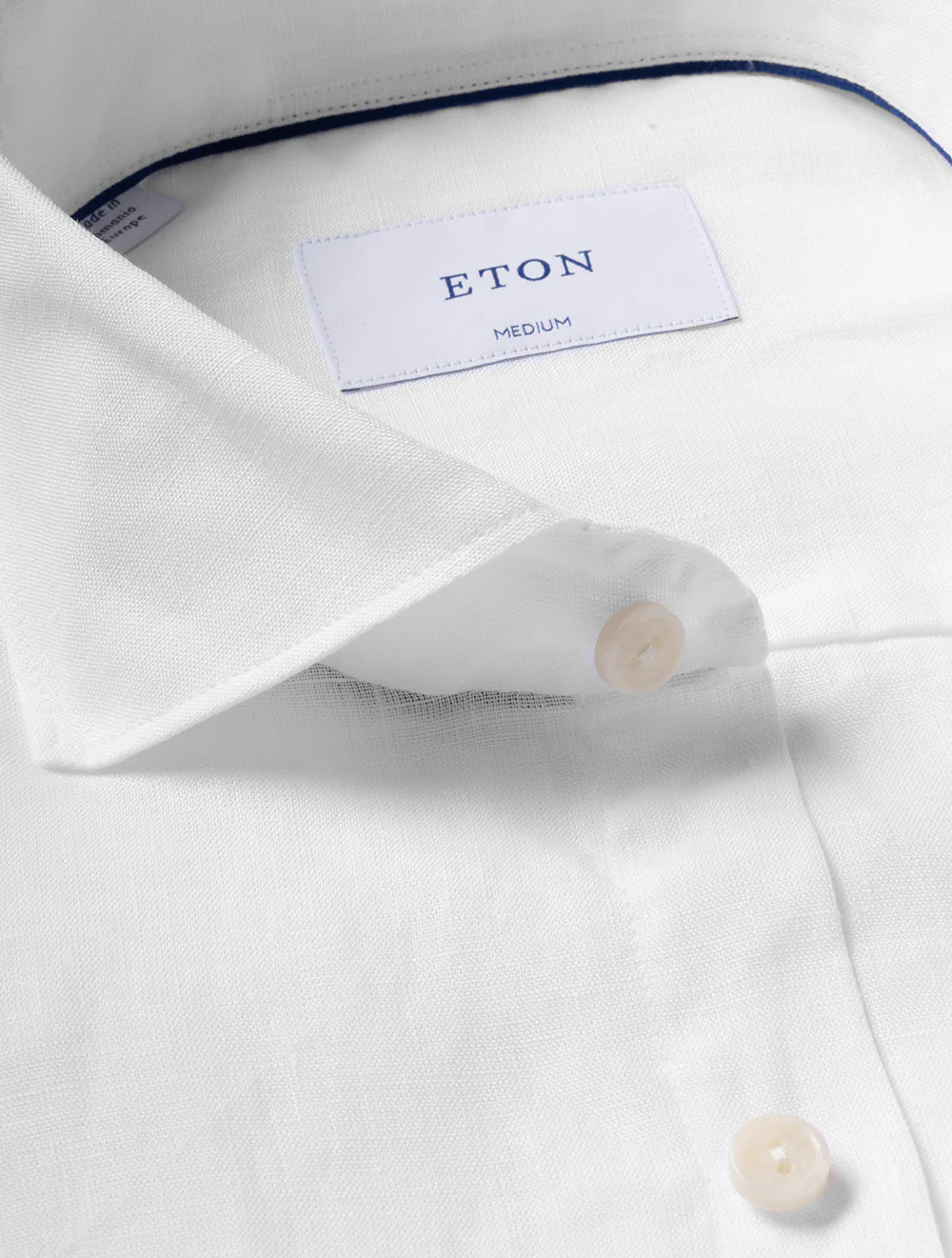 Solid Linen Shirt White - Image 3