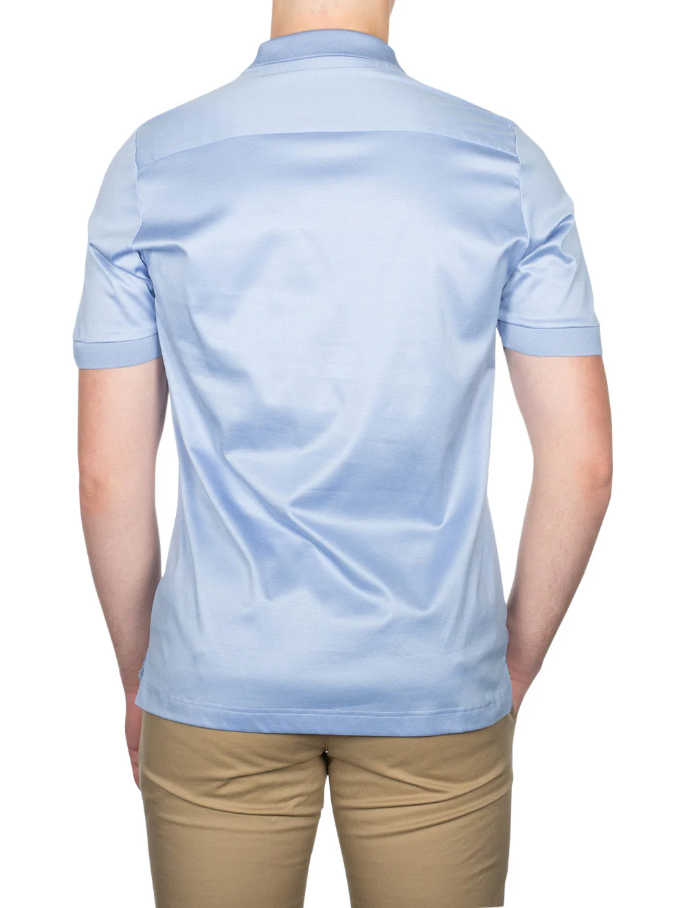 Short Sleeve 2 Button Polo Blue - Image 3
