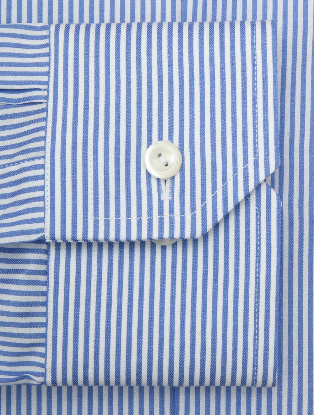 Contemporary Fit Striped Fine Twill Shirt Blue - Image 4
