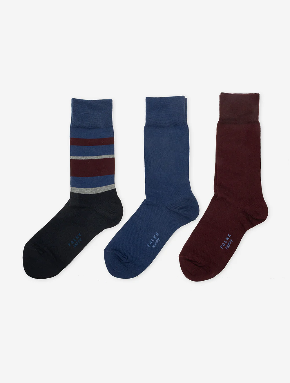 Happy Box 3 Piece Socks Burgundy/Blue - Image 2