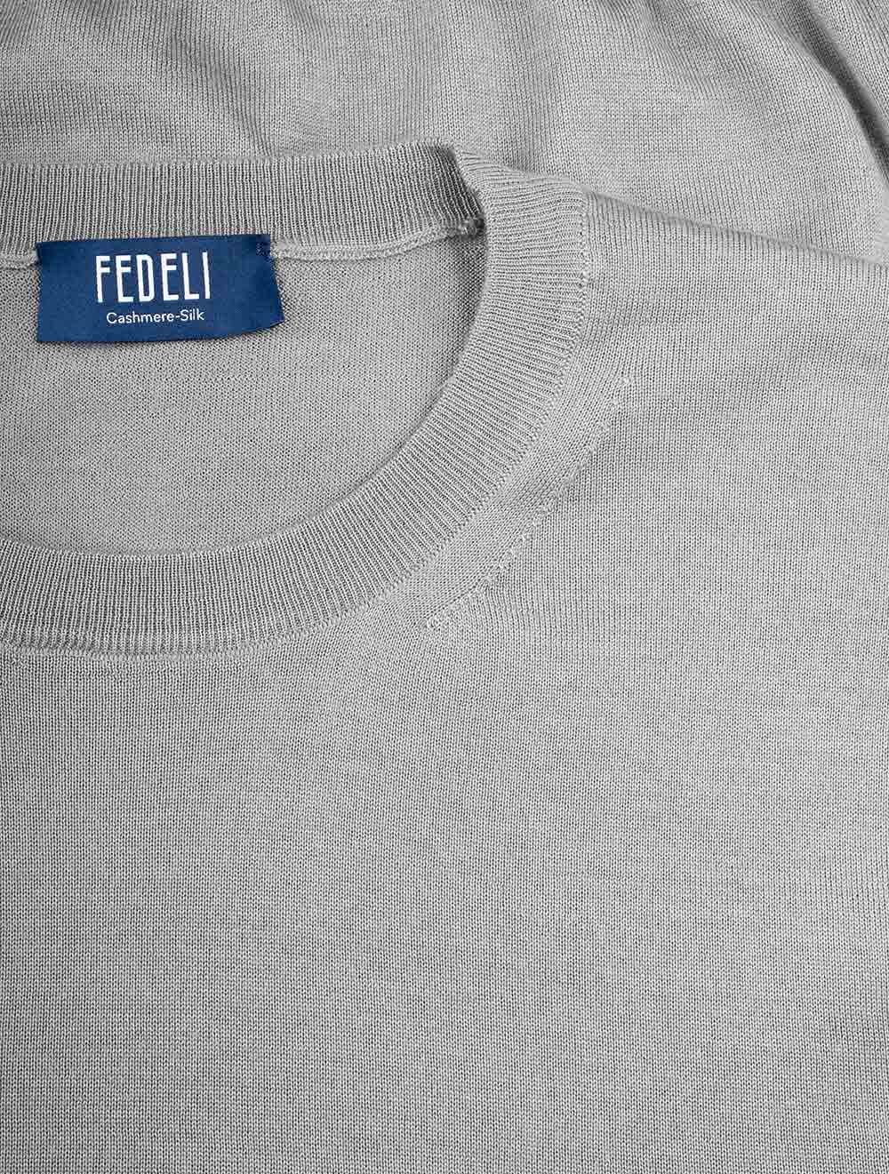 Crew Neck Long Sleeve Sweater Grey - Image 4