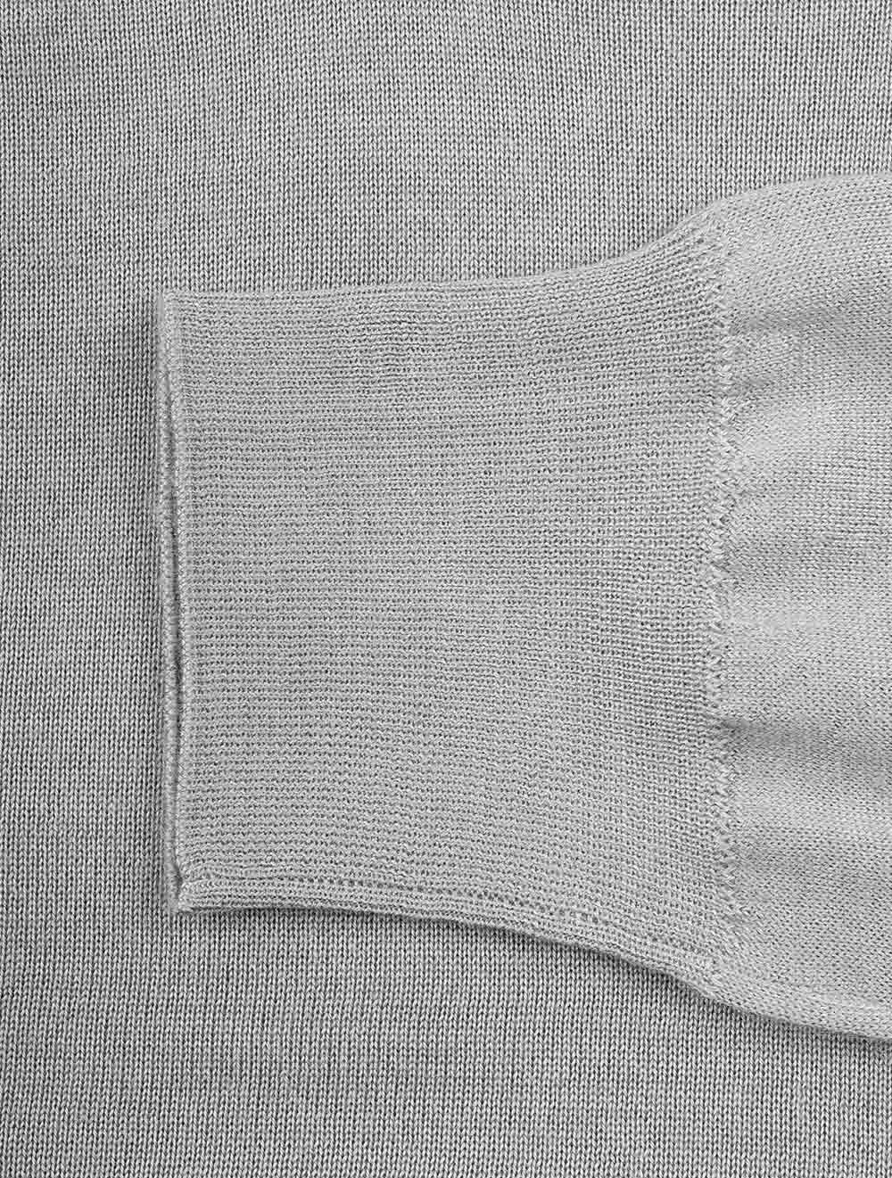 Crew Neck Long Sleeve Sweater Grey - Image 5