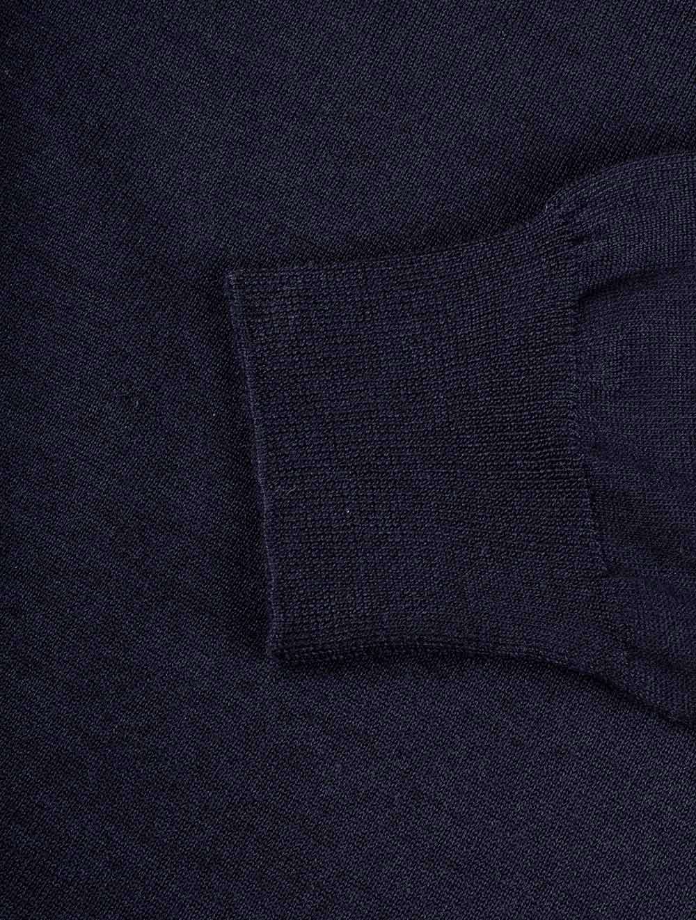 3 Button Longsleeve Polo Shirt Navy - Image 7