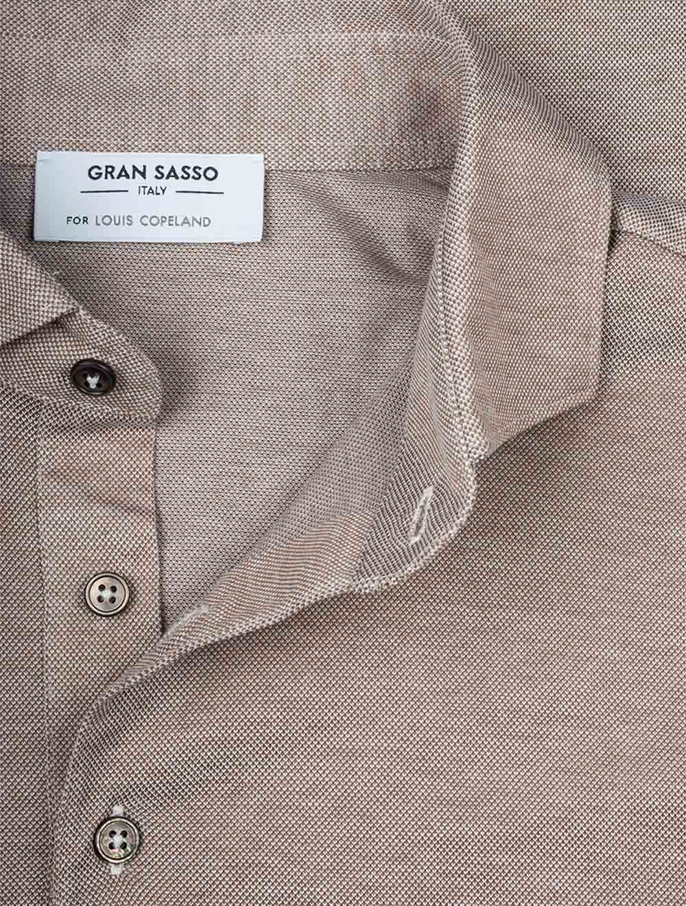 3 Button Polo Shirt Brown - Image 2