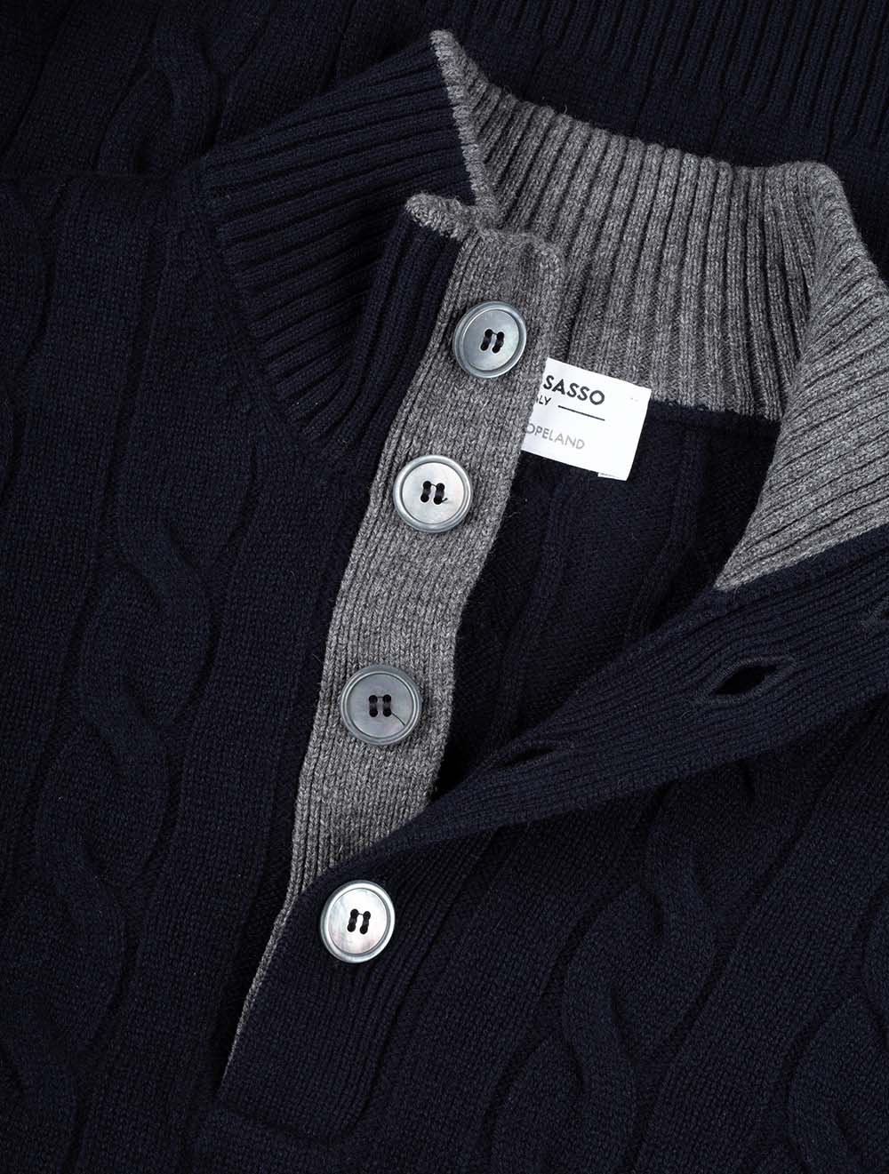 Cable Knit Knitwear Navy - Image 5
