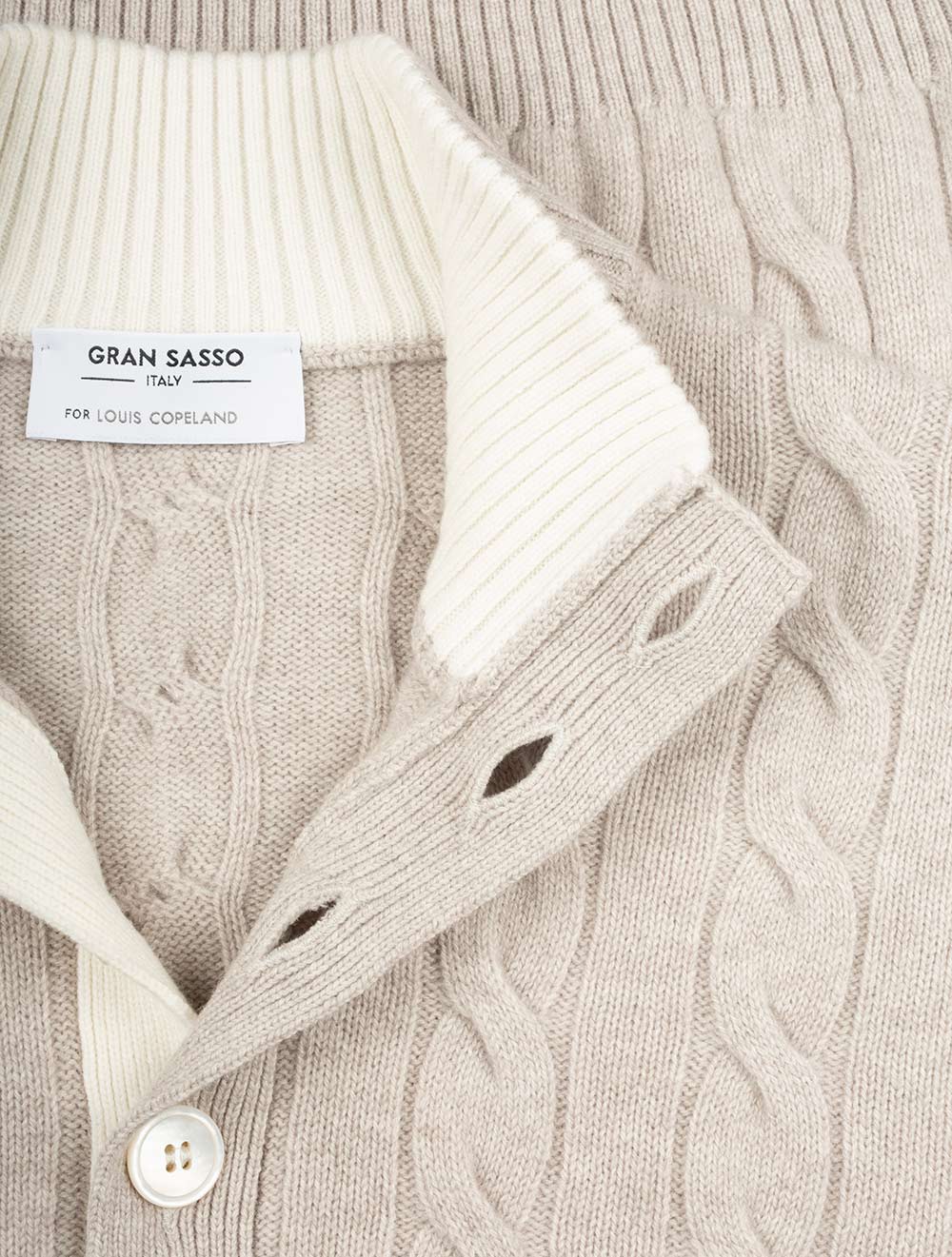Cable Knit Mock Neck Stone - Image 5