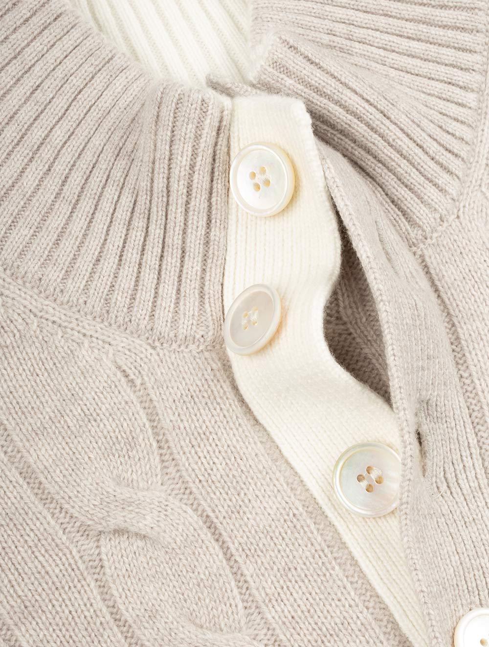 Cable Knit Mock Neck Stone - Image 7