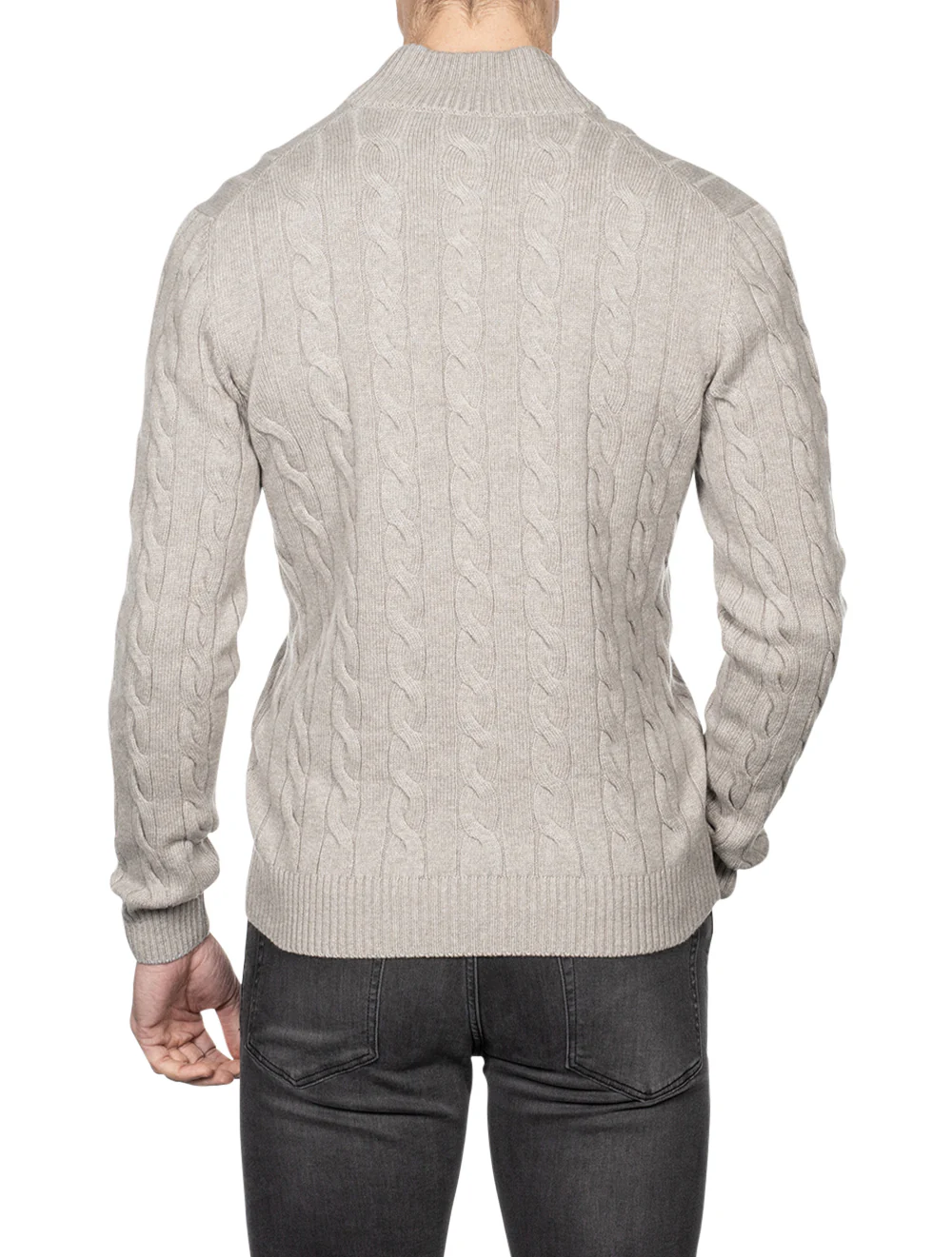 Cable Knit Sweater Beige - Image 3