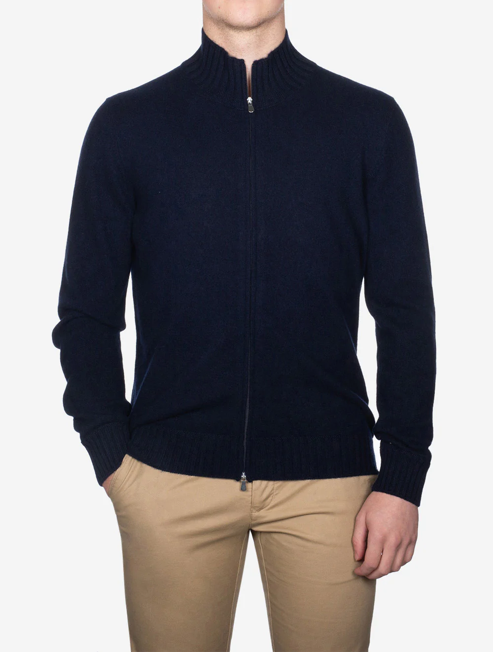 Cashmere Full Zip Navy - Image 2
