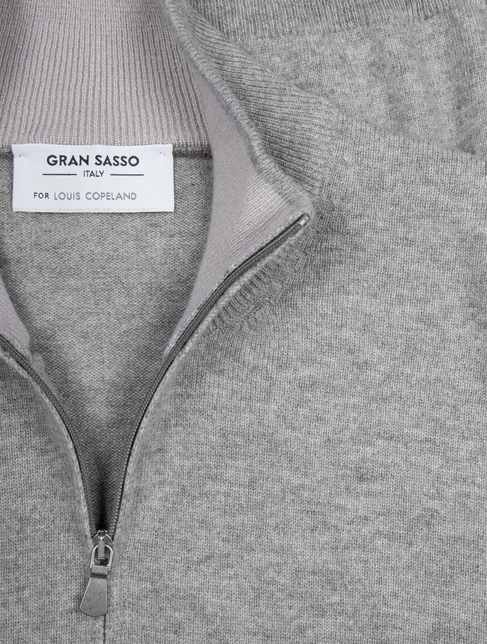 Cashmere Half Zip Sweater Grey - Image 4