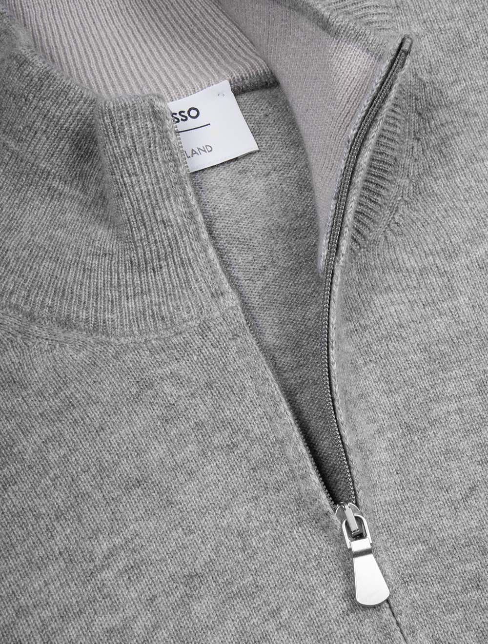 Cashmere Half Zip Sweater Grey - Image 5