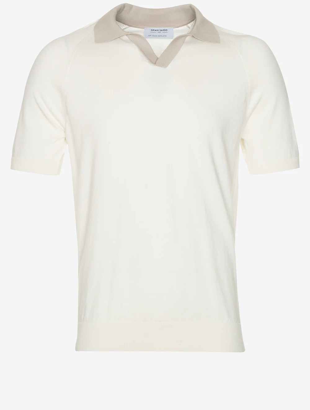 Contrast Organic Cotton Open Polo White