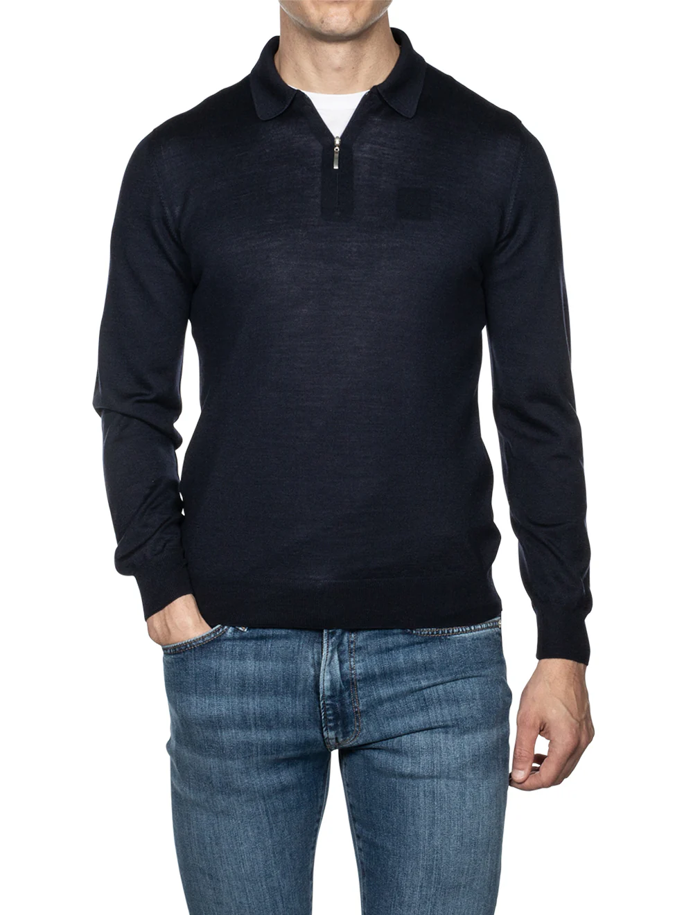 Half-Zip Tennis Polo Navy - Image 2