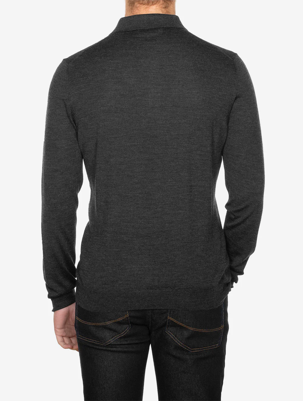 Long Sleeve Tennis Polo Charcoal - Image 4