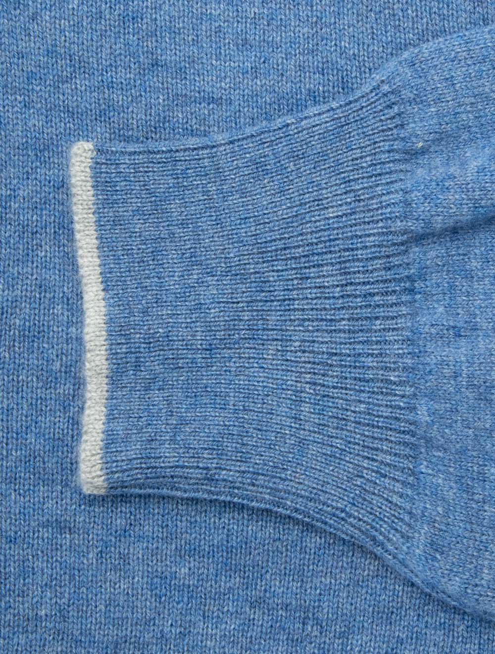 Wool And Cashmere Half Zip Blue - Image 5