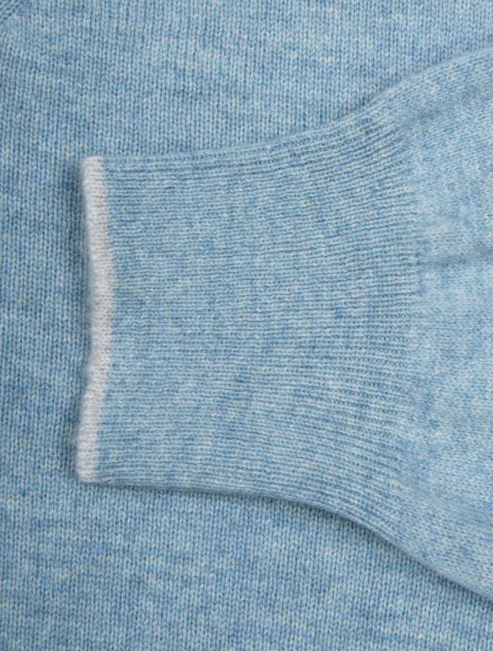 Wool And Cashmere Half Zip Light Blue - Image 6