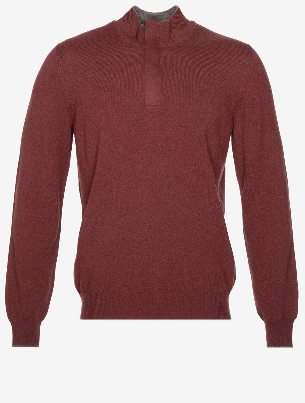 Wool And Cashmere Half Zip Red