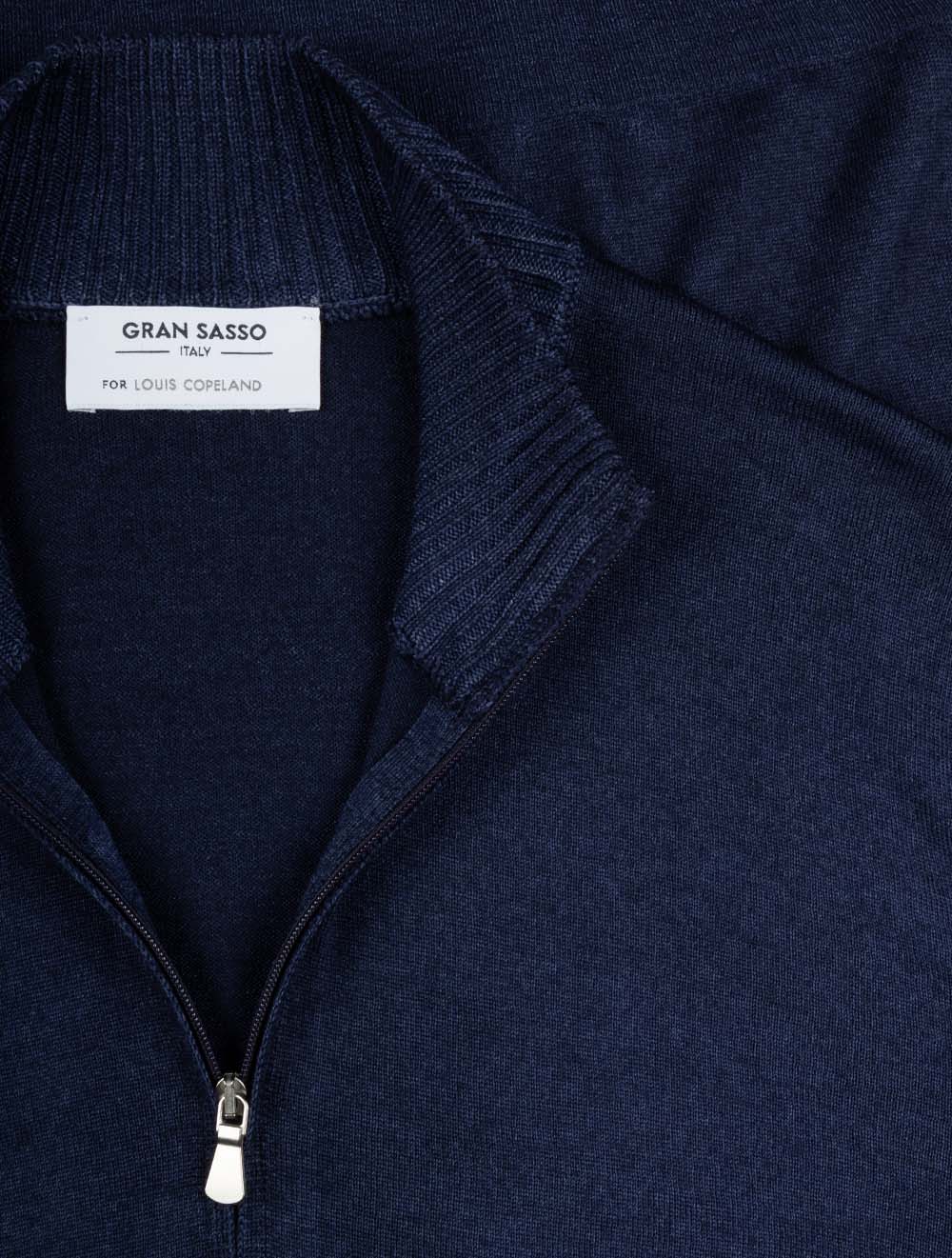 Mock Zip Knitwear Navy - Image 4