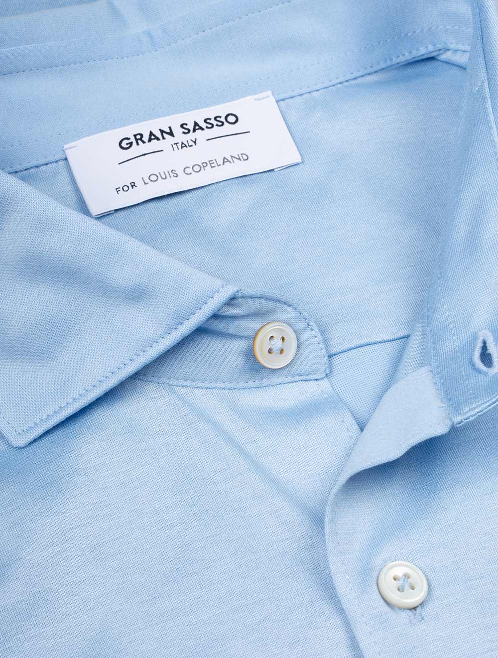 Stretch Polo Jersey Shirt Blue - Image 3