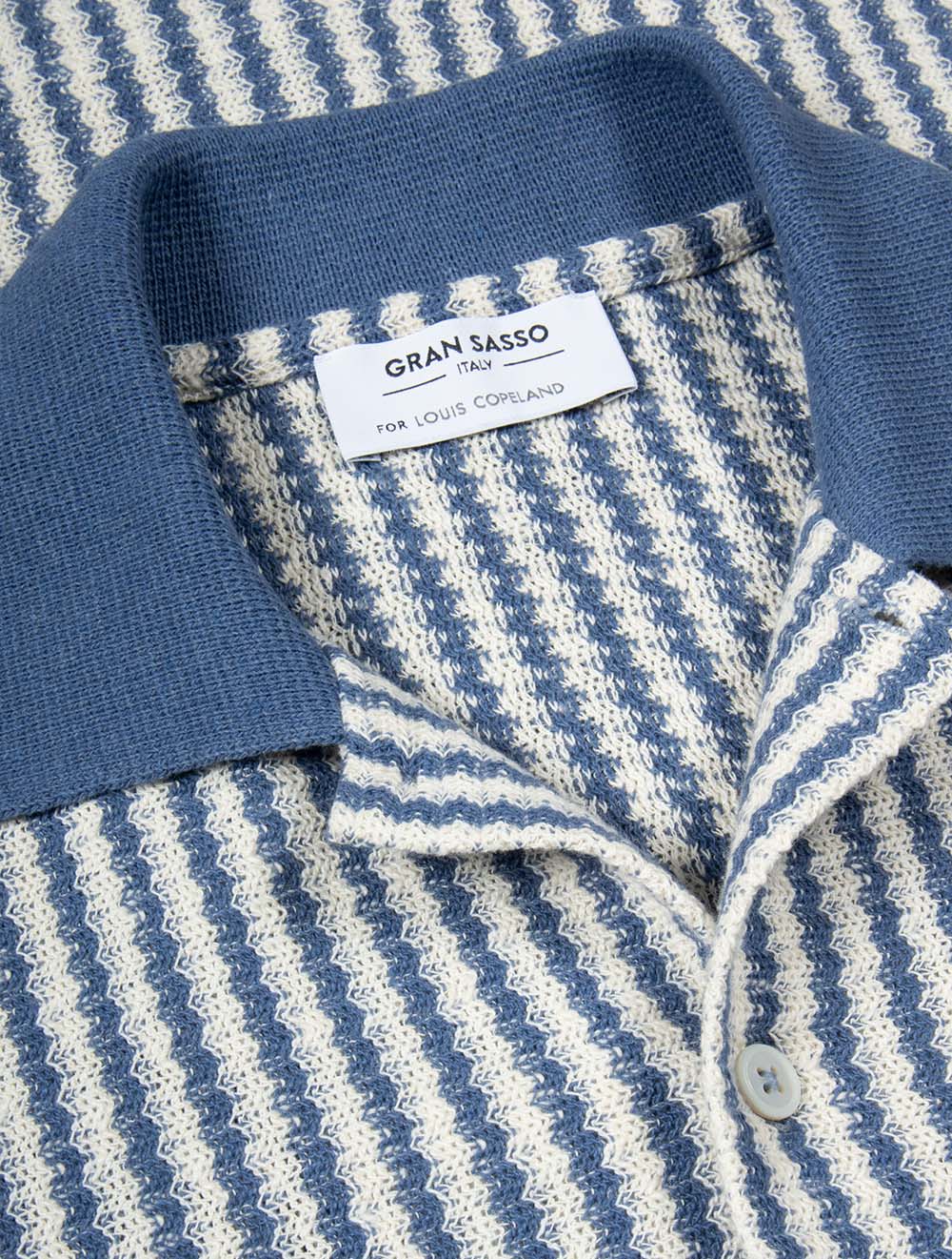 Stripe Knitted Shirt Blue - Image 5
