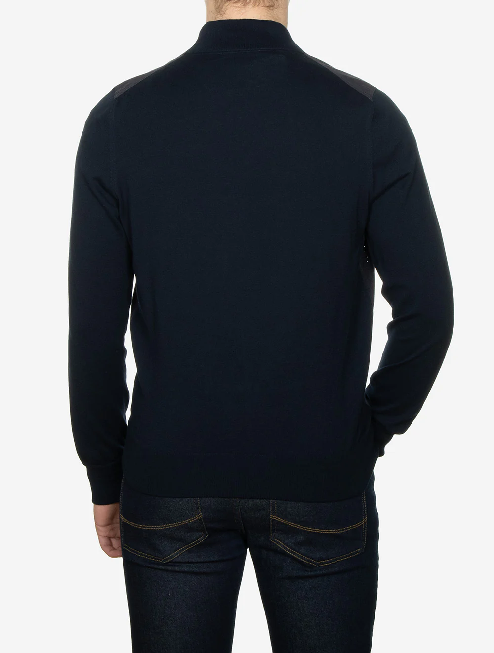 Alcantara & Cotton Zip Through Jacket Navy - Image 3