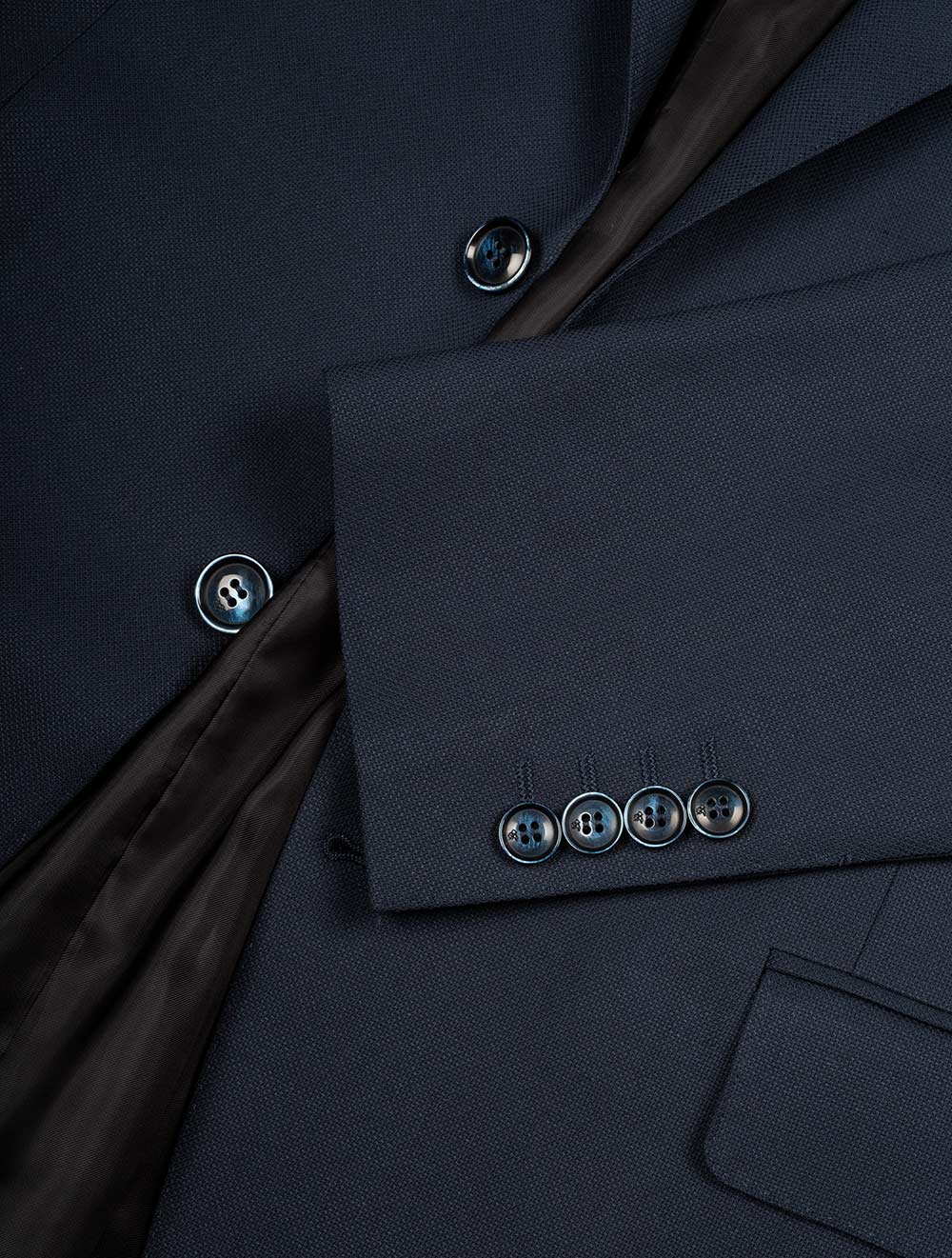 Hopsack Wool Blazer Navy - Image 4