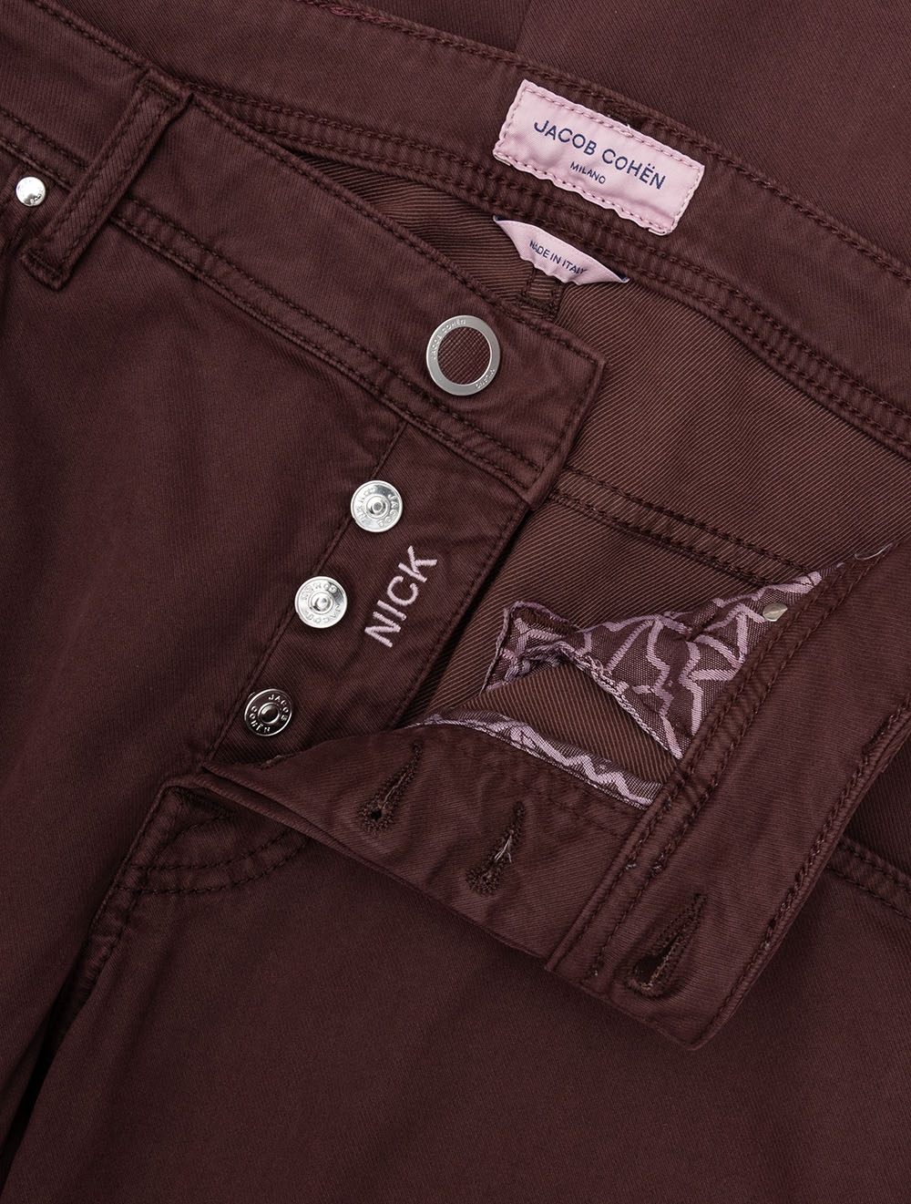 Nick 5 Pocket Chino Dark Red - Image 4