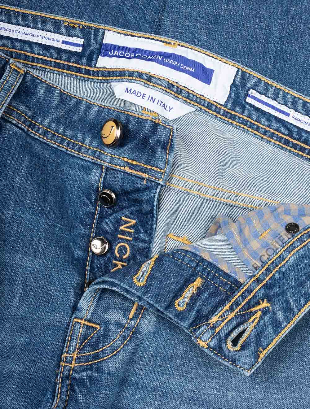 Nick Yellow Hex Badge Jean Blue - Image 6
