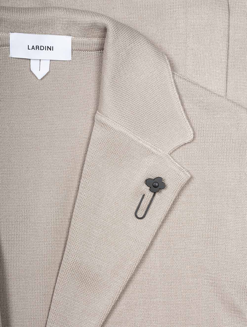 Cotton Knit Jacket Beige - Image 4