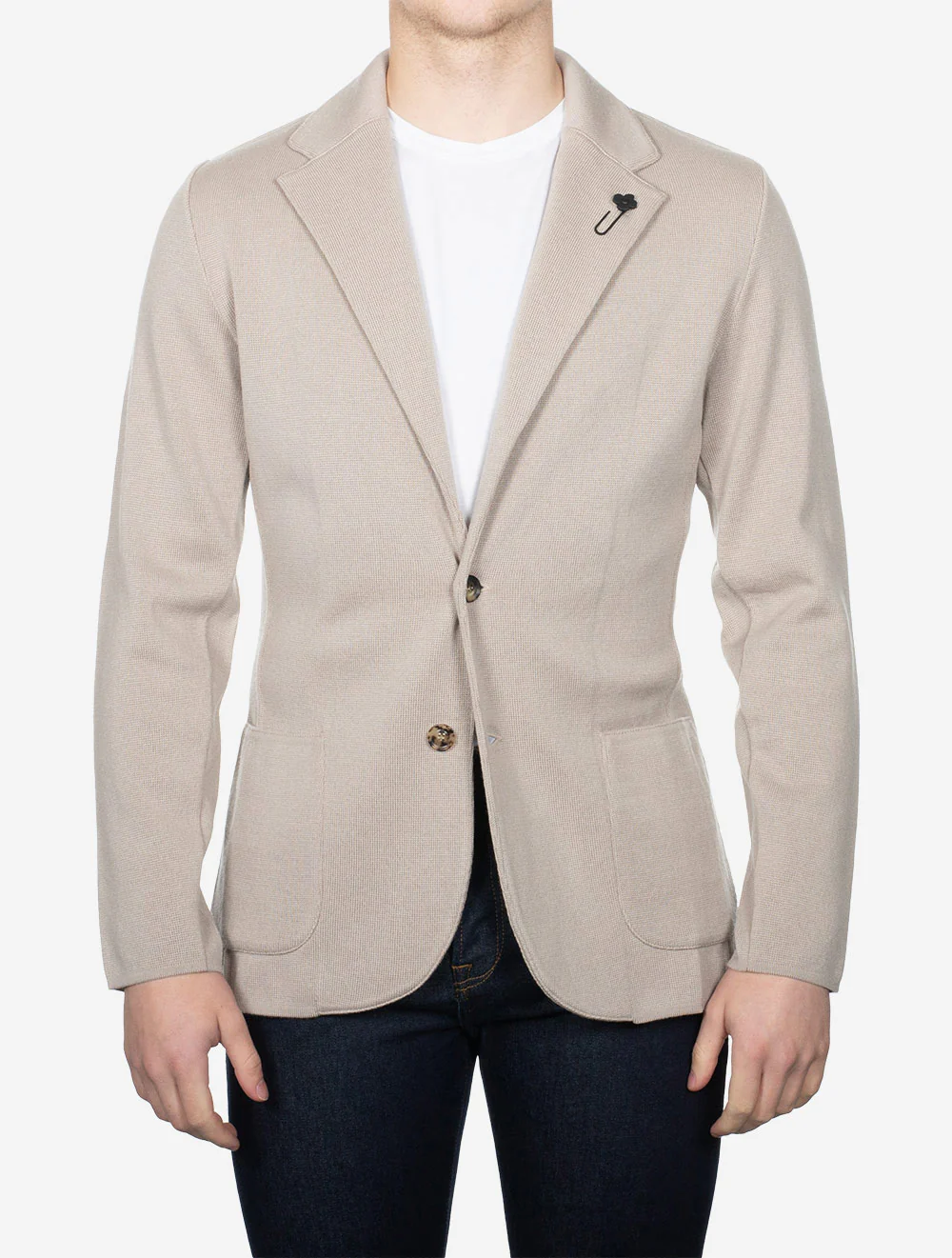 Wool Knit Jacket Beige - Image 2