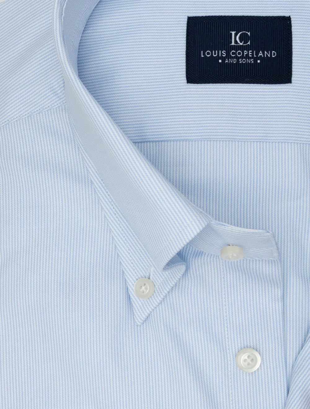 Button-Down Slim Self Stripe Shirt Blue - Image 2