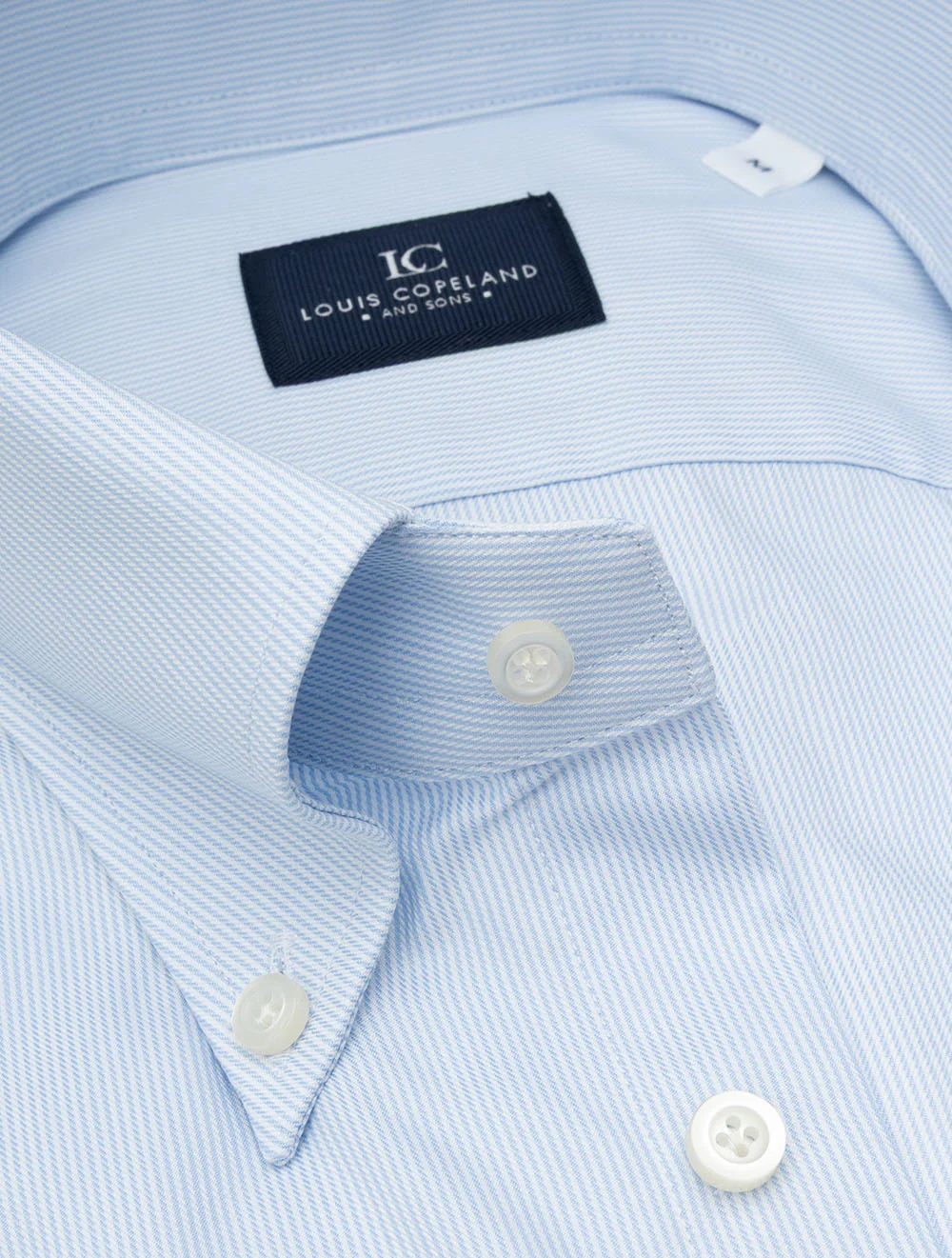 Button-Down Slim Self Stripe Shirt Blue - Image 3