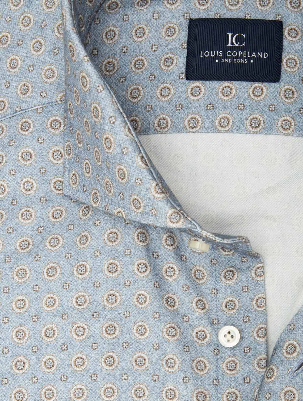 Casual Medallion Pattern Shirt Blue - Image 2