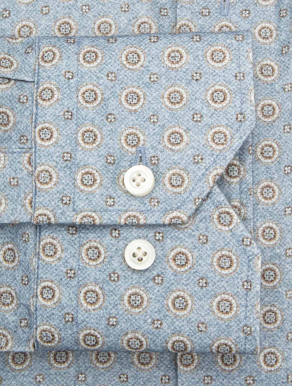 Casual Medallion Pattern Shirt Blue - Image 4