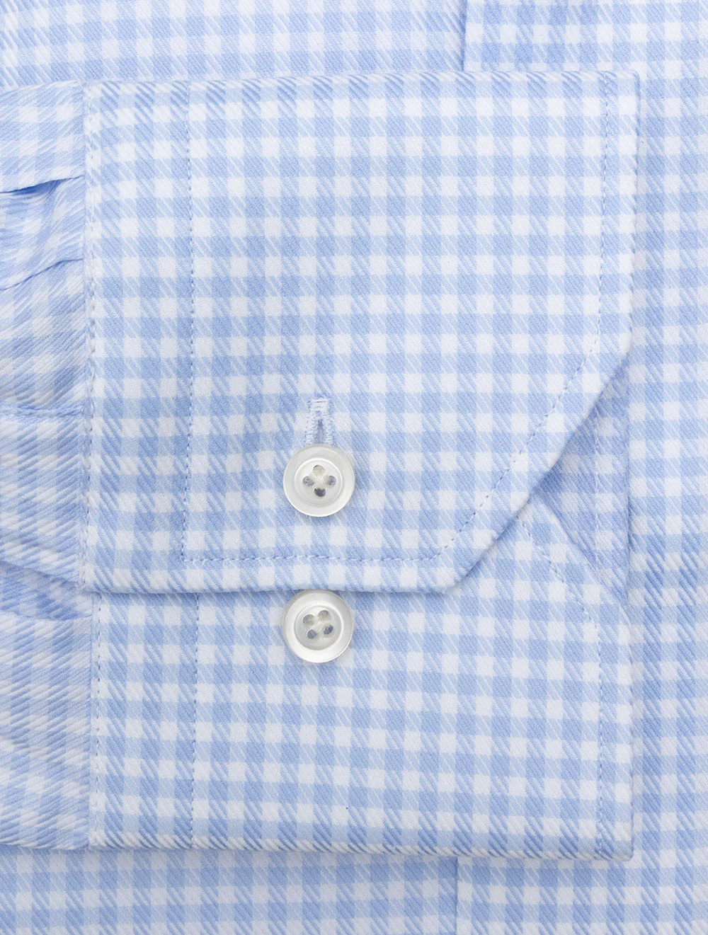 Classic Fit Gingham Check Shirt Blue - Image 4